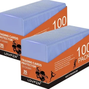 Lovfen 100 Toploaders 35PT Hard Plastic Card Sleeves With 100 Soft Sleeves